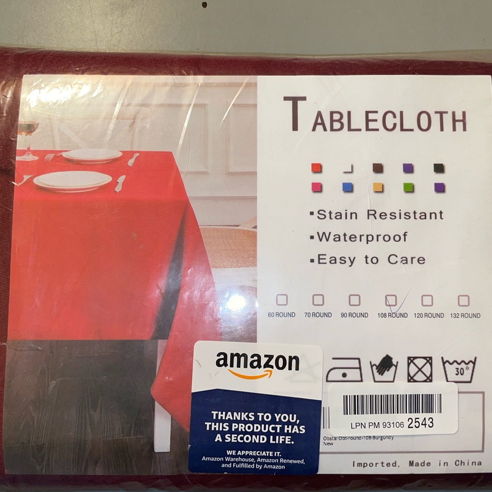 New maroon red 108 inch round tablecloth
